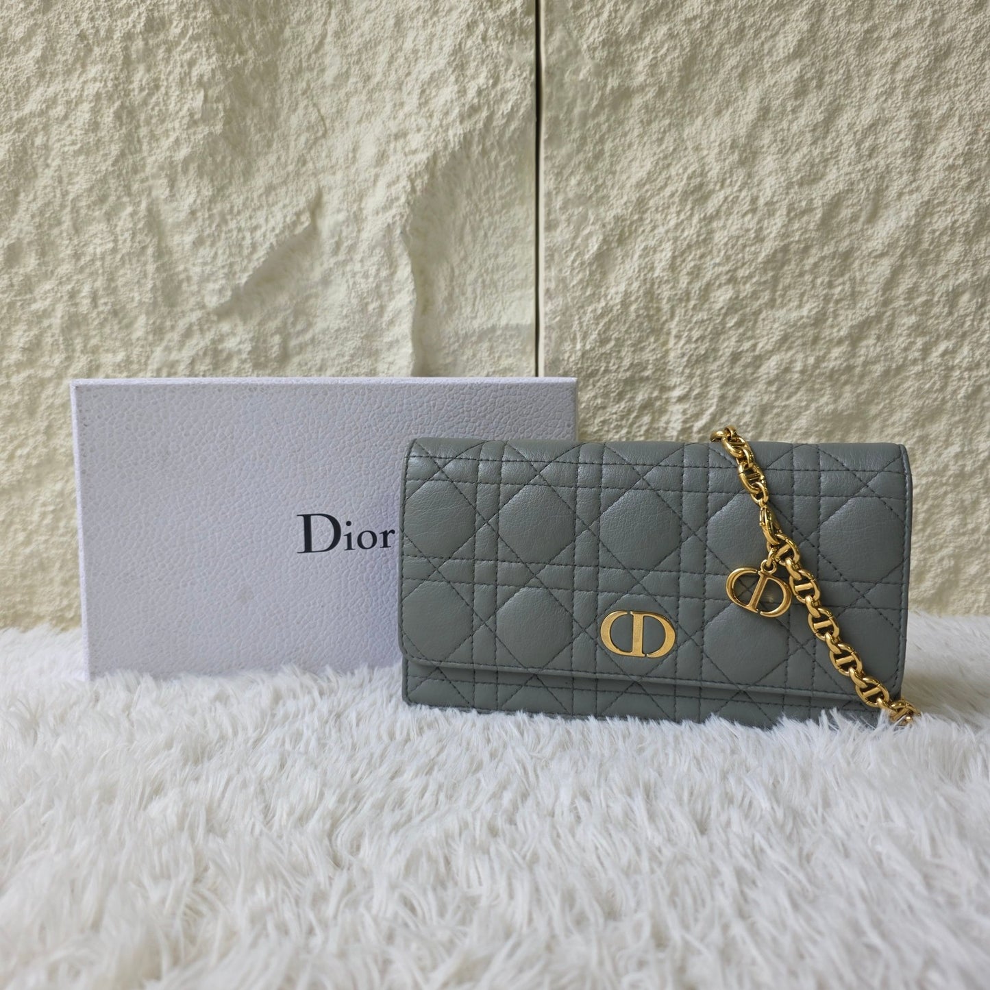 Dior Caro Cannage Chain Wallet (Pre-Owned)