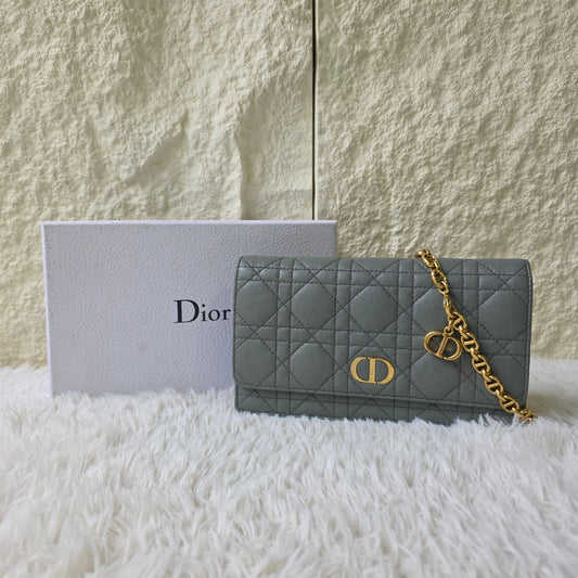 Dior Caro Cannage Chain Wallet (Pre-Owned)