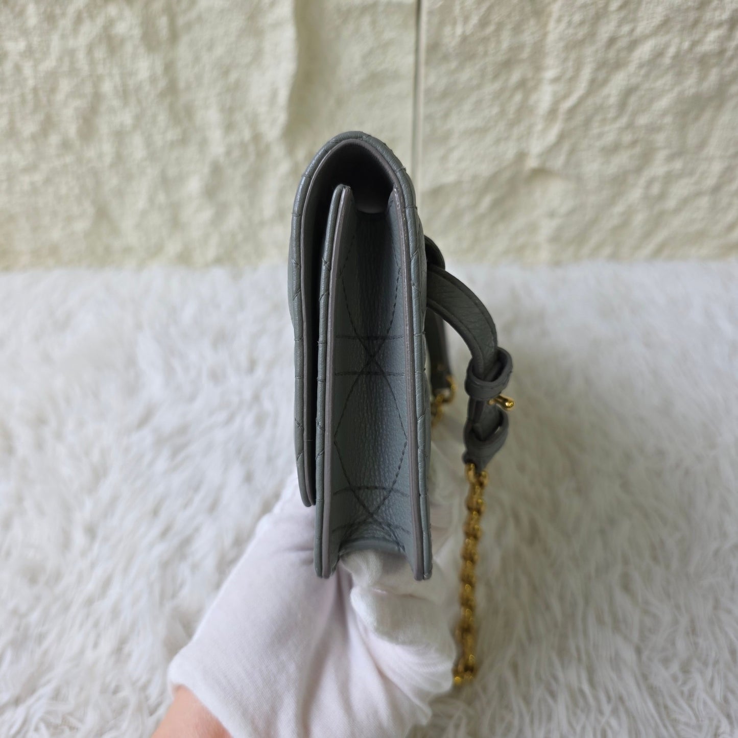 Dior Caro Cannage Chain Wallet (Pre-Owned)