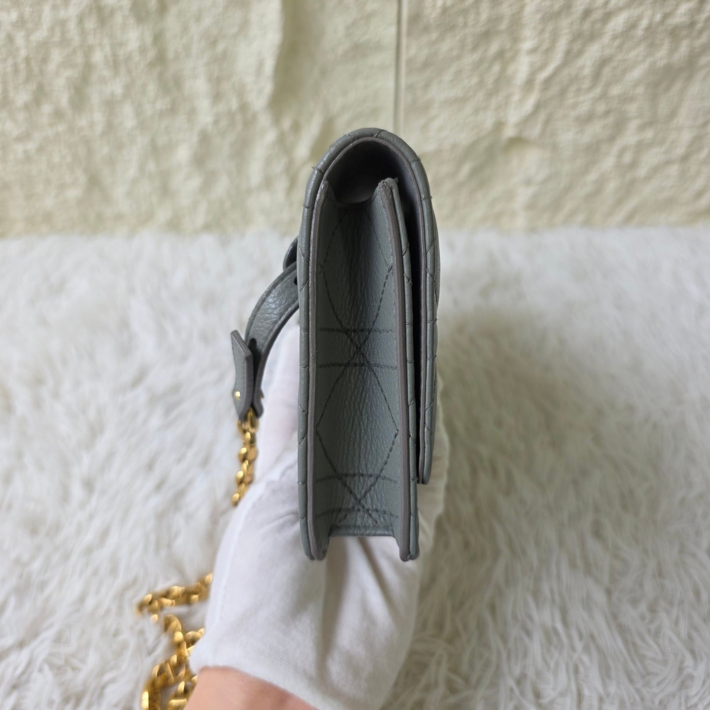 Dior Caro Cannage Chain Wallet (Pre-Owned)