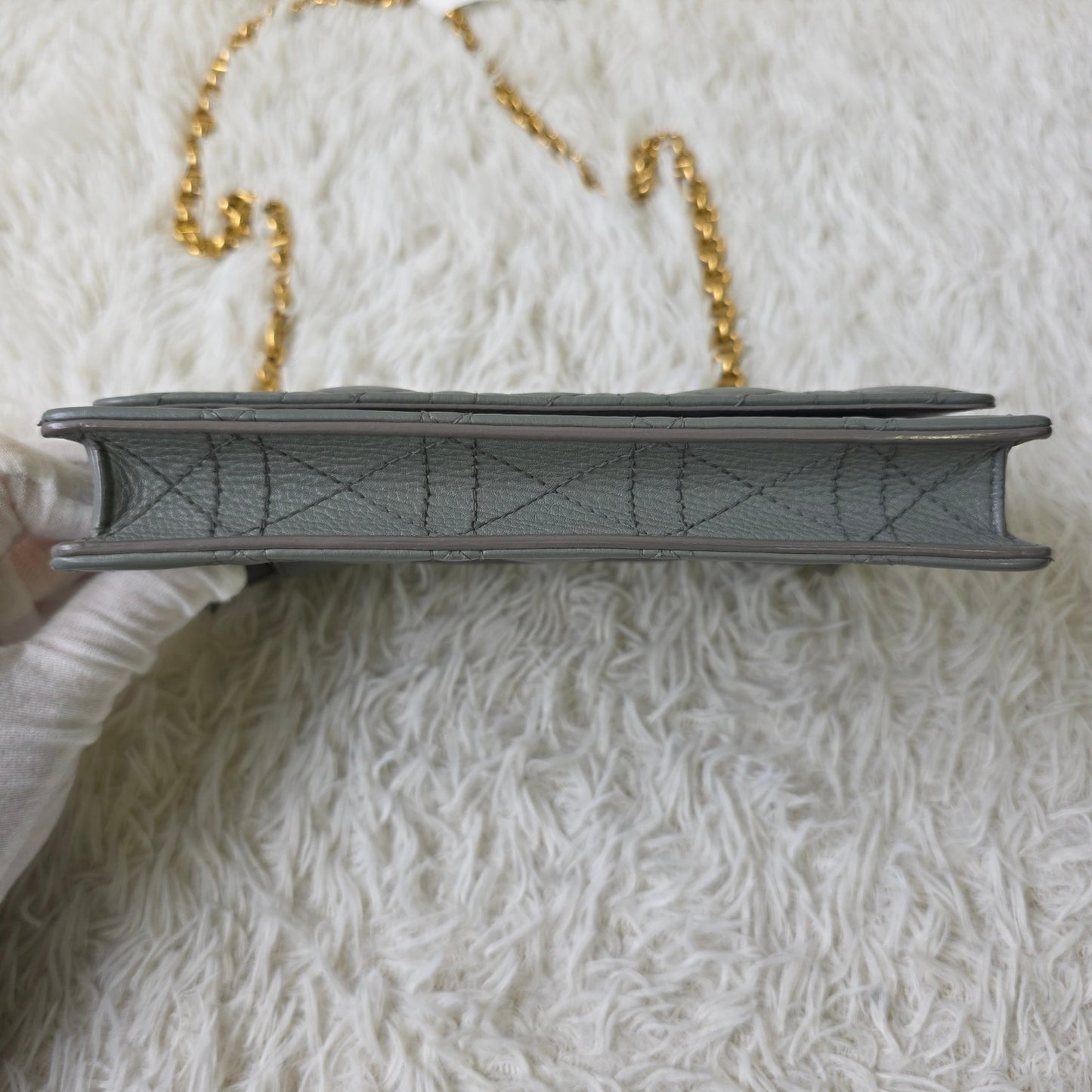 Dior Caro Cannage Chain Wallet (Pre-Owned)