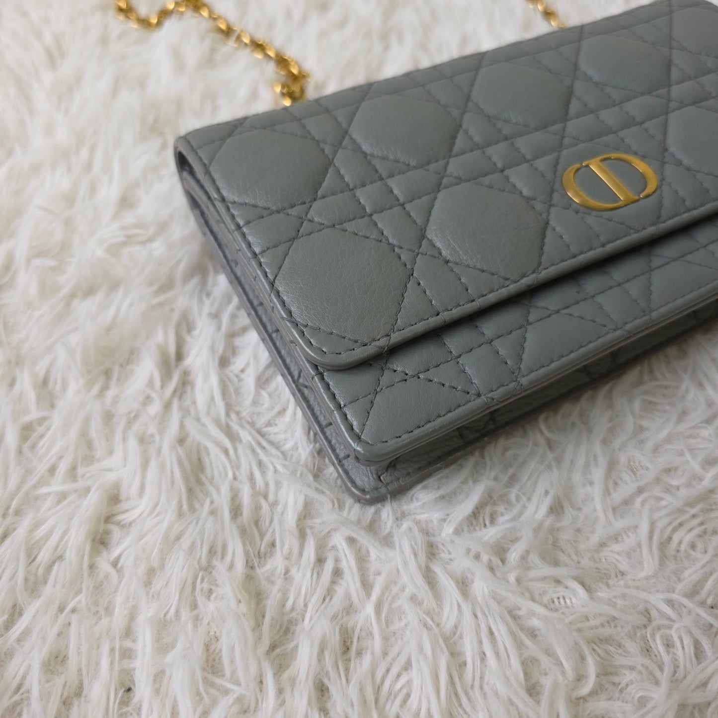 Dior Caro Cannage Chain Wallet (Pre-Owned)