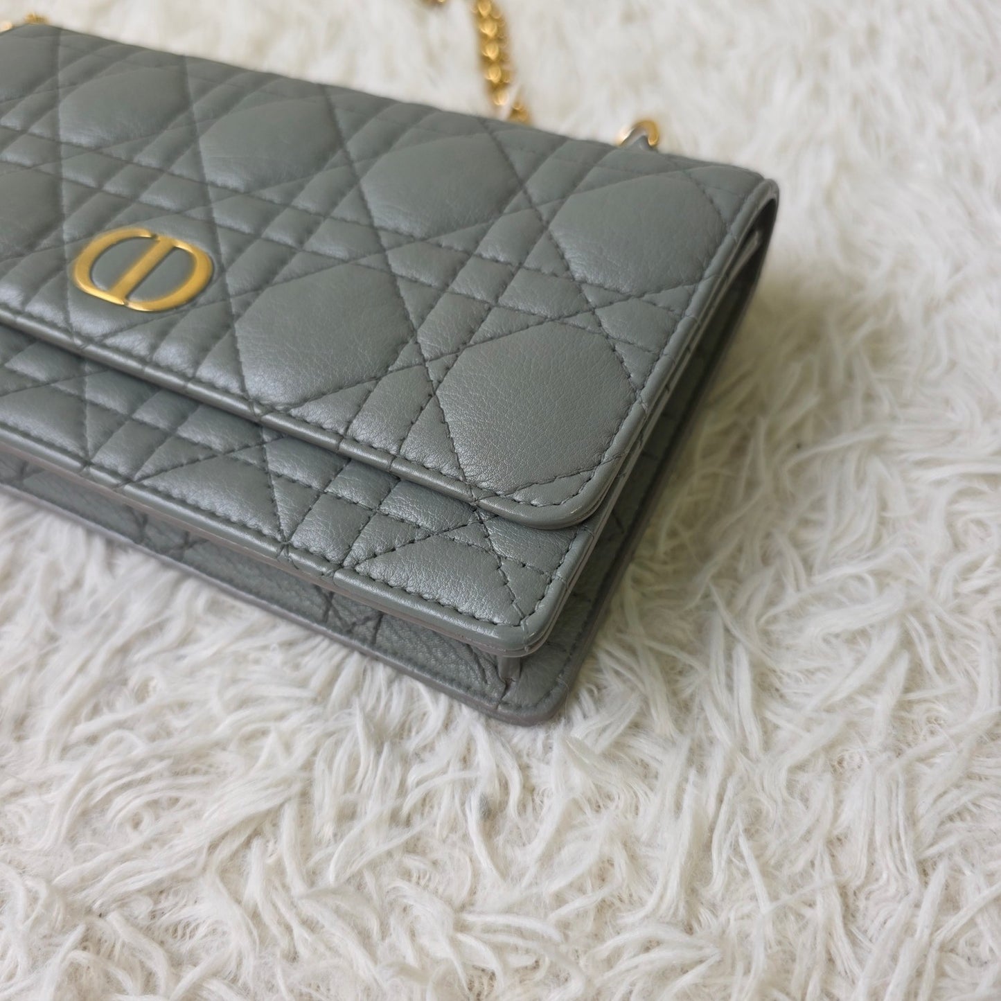 Dior Caro Cannage Chain Wallet (Pre-Owned)