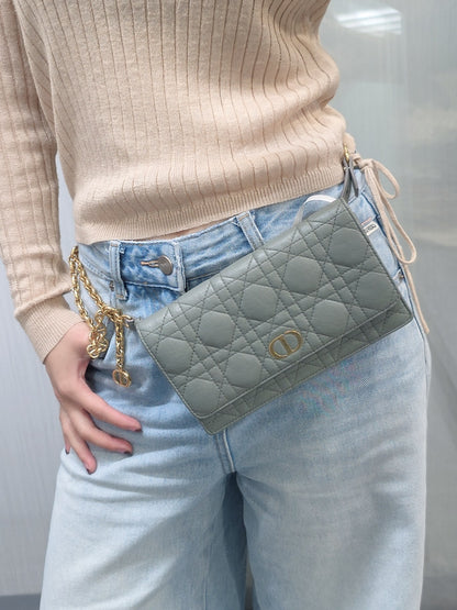 Dior Caro Cannage Chain Wallet (Pre-Owned)