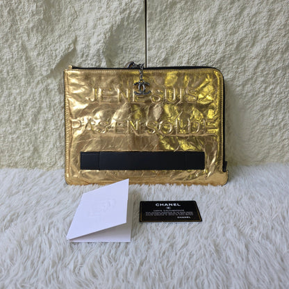 Chanel Je Ne Suis Pas En Solde Metallic Clutch Bag (Pre-Owned)