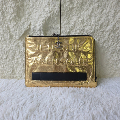 Chanel Je Ne Suis Pas En Solde Metallic Clutch Bag (Pre-Owned)