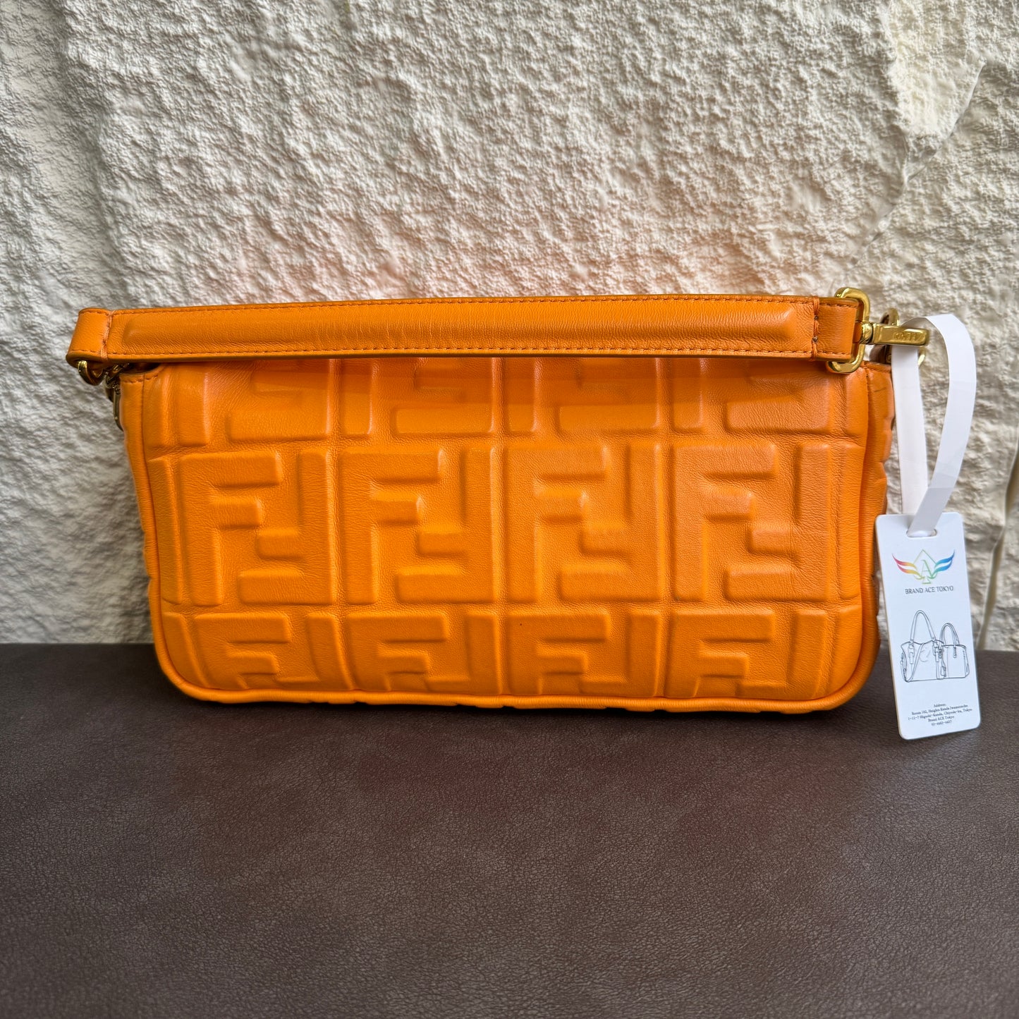 Fendi Baguette FF Embossed Leather Shoulder Bag (Pre-Owned)