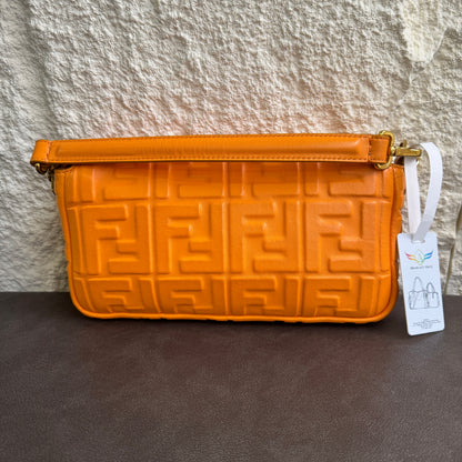 Fendi Baguette FF Embossed Leather Shoulder Bag (Pre-Owned)