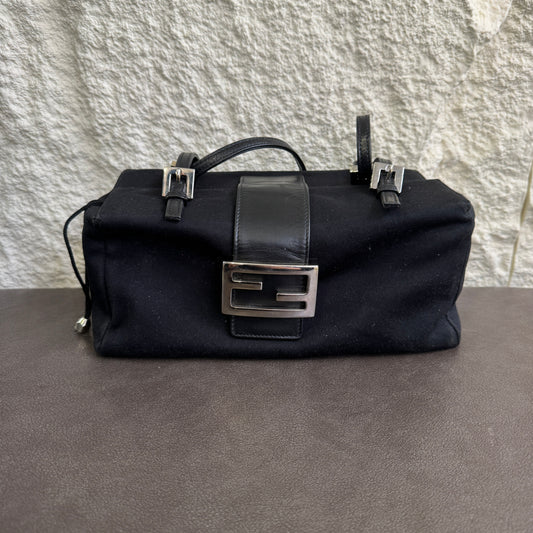 Fendi Mama Baguette Canvas Shoulder Bag (Pre-Owned)