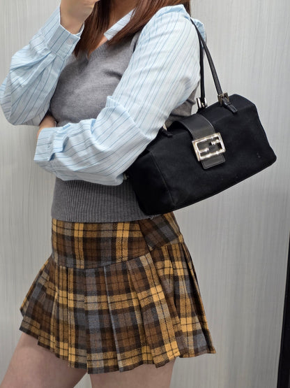 Fendi Mama Baguette Canvas Shoulder Bag (Pre-Owned)