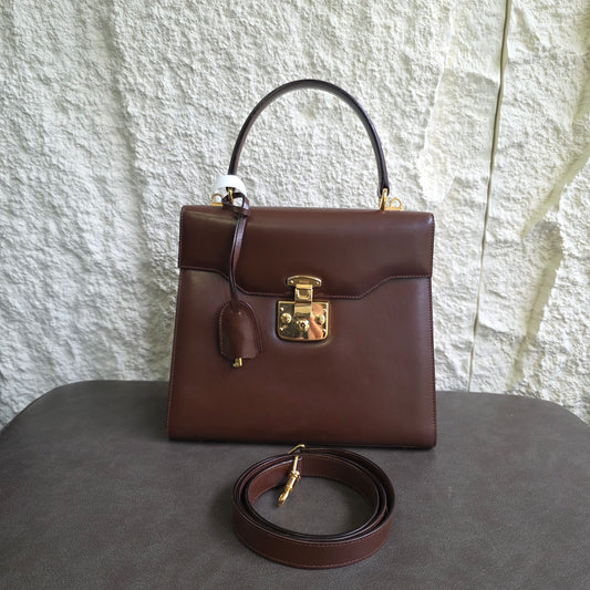 Gucci Vintage Leather Top Handle Bag (Pre-Owned)