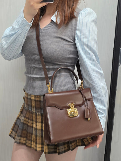 Gucci Vintage Leather Top Handle Bag (Pre-Owned)