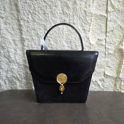 Celine Vintage Leather Suede Top Handle Bag (Pre-Owned)
