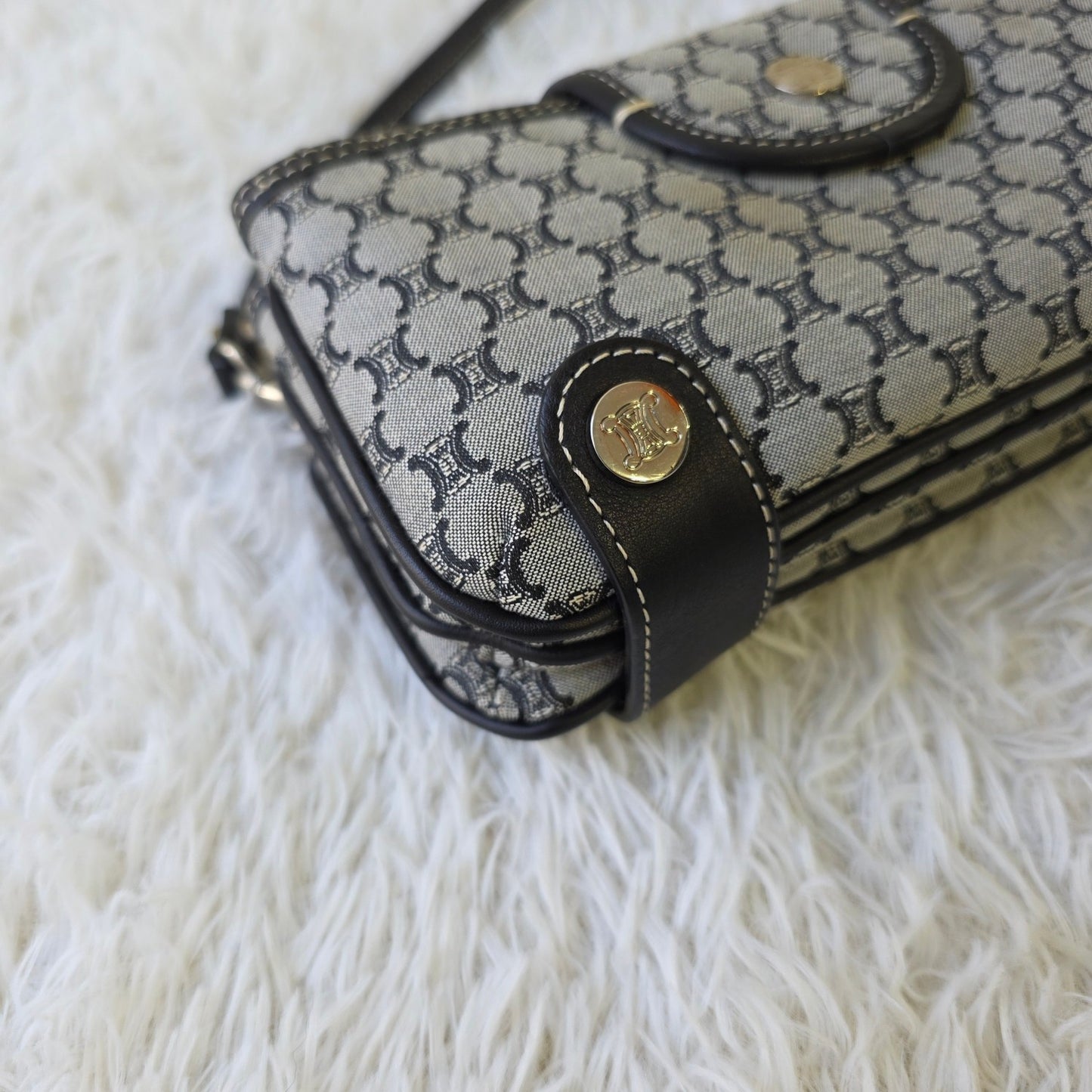 Celine C Macadam Denim Shoulder Bag (Pre-Owned)
