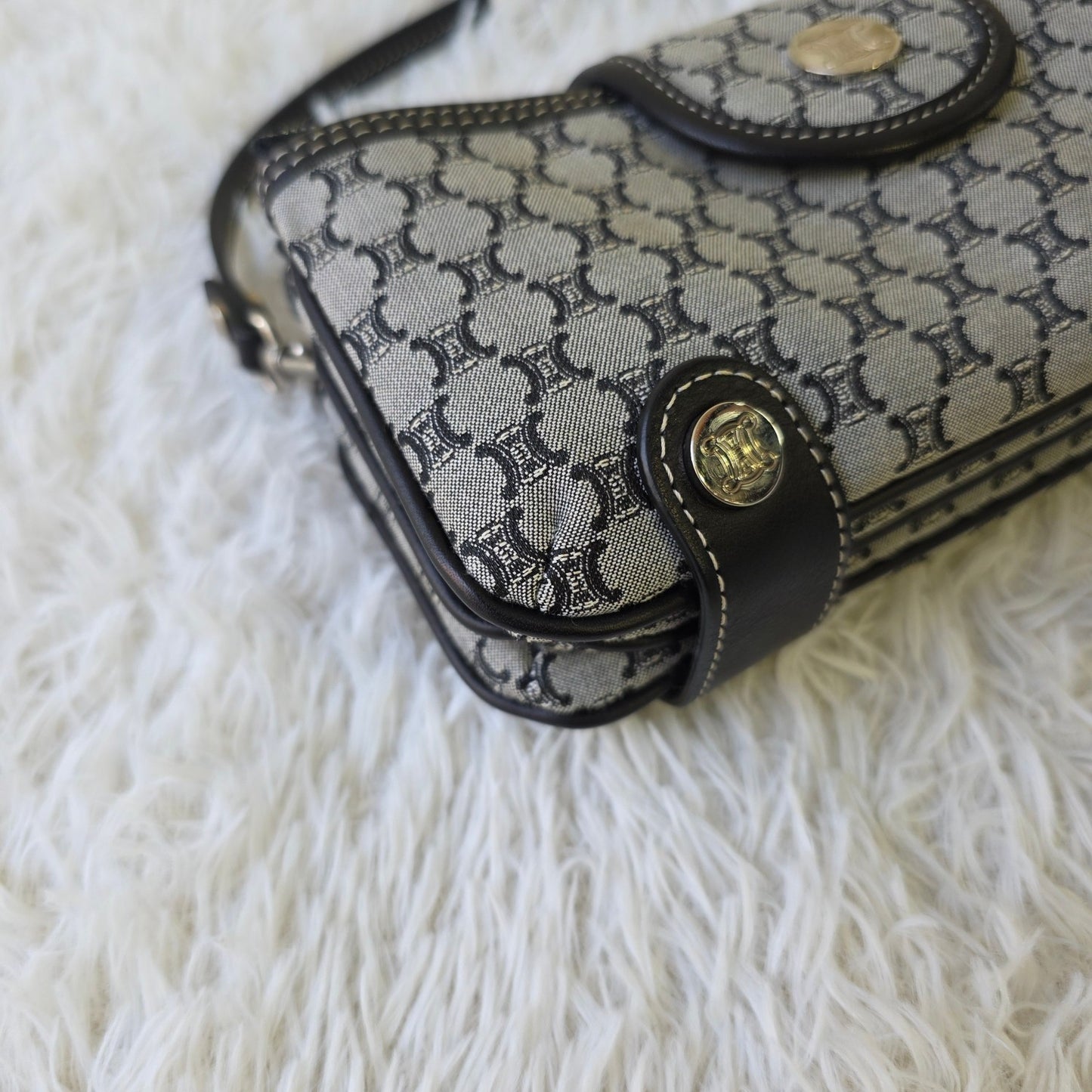Celine C Macadam Denim Shoulder Bag (Pre-Owned)
