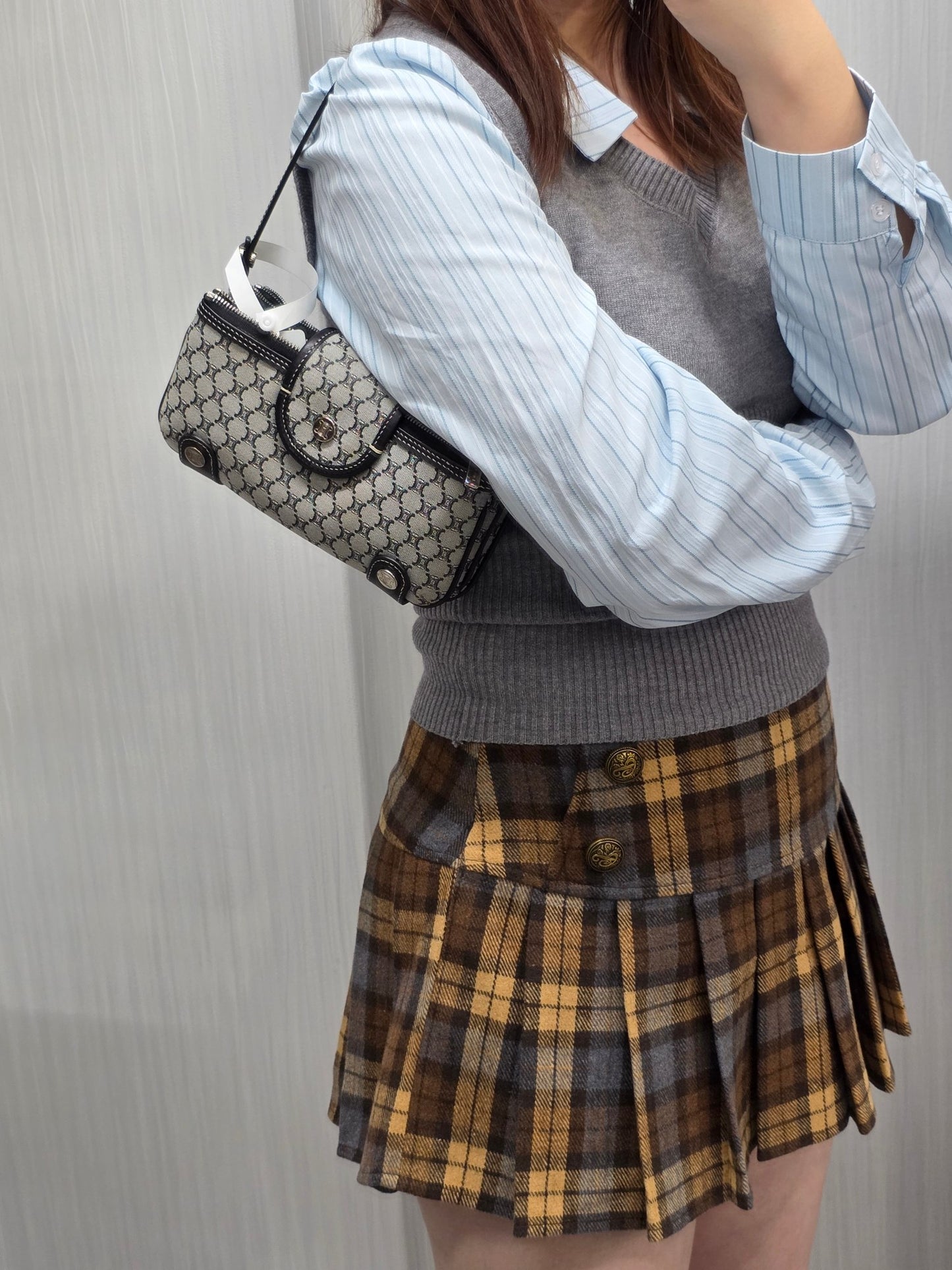 Celine C Macadam Denim Shoulder Bag (Pre-Owned)