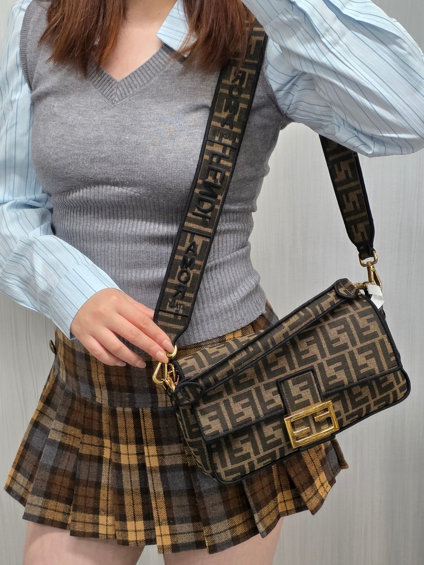 Fendi Zucca Baguette Shoulder Bag (Pre-Owned)