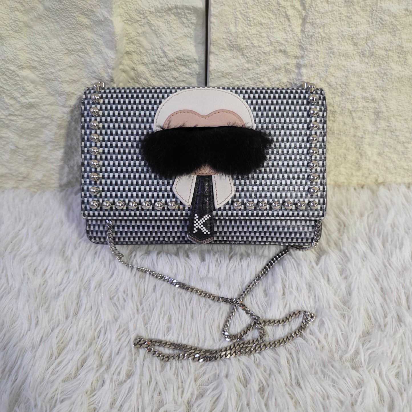 Fendi Karlito Studded Chain Shoulder Bag (Pre-Owned)