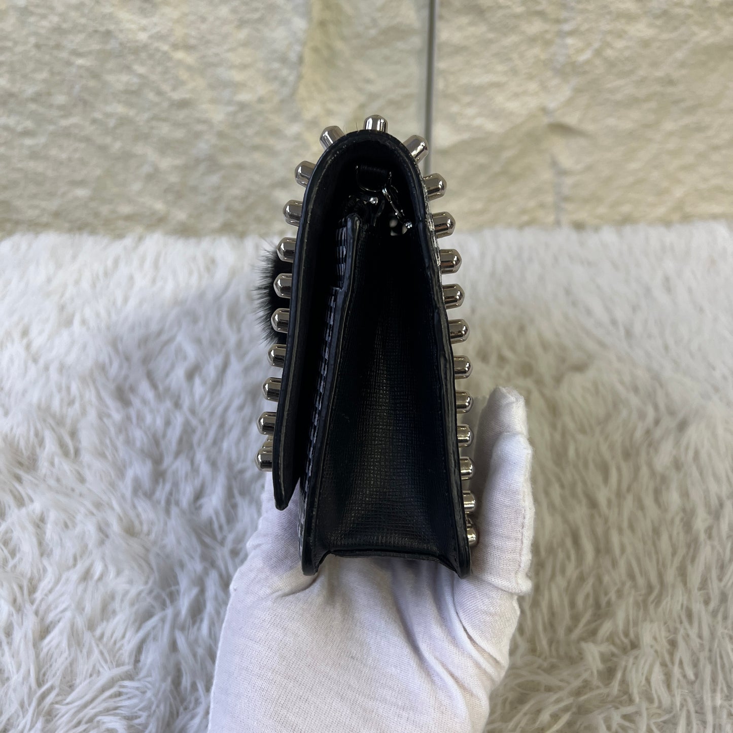 Fendi Karlito Studded Chain Shoulder Bag (Pre-Owned)