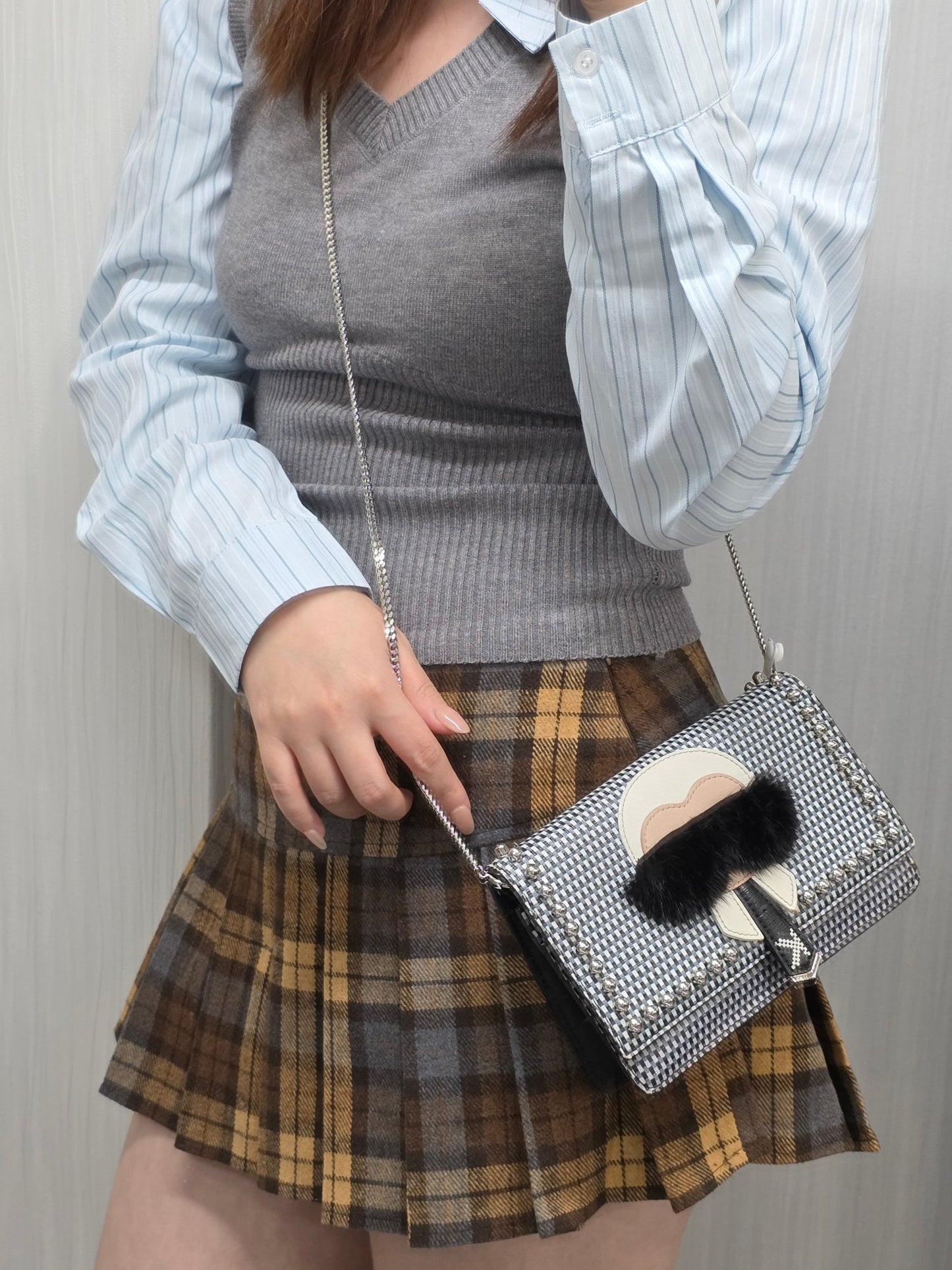 Fendi Karlito Studded Chain Shoulder Bag (Pre-Owned)