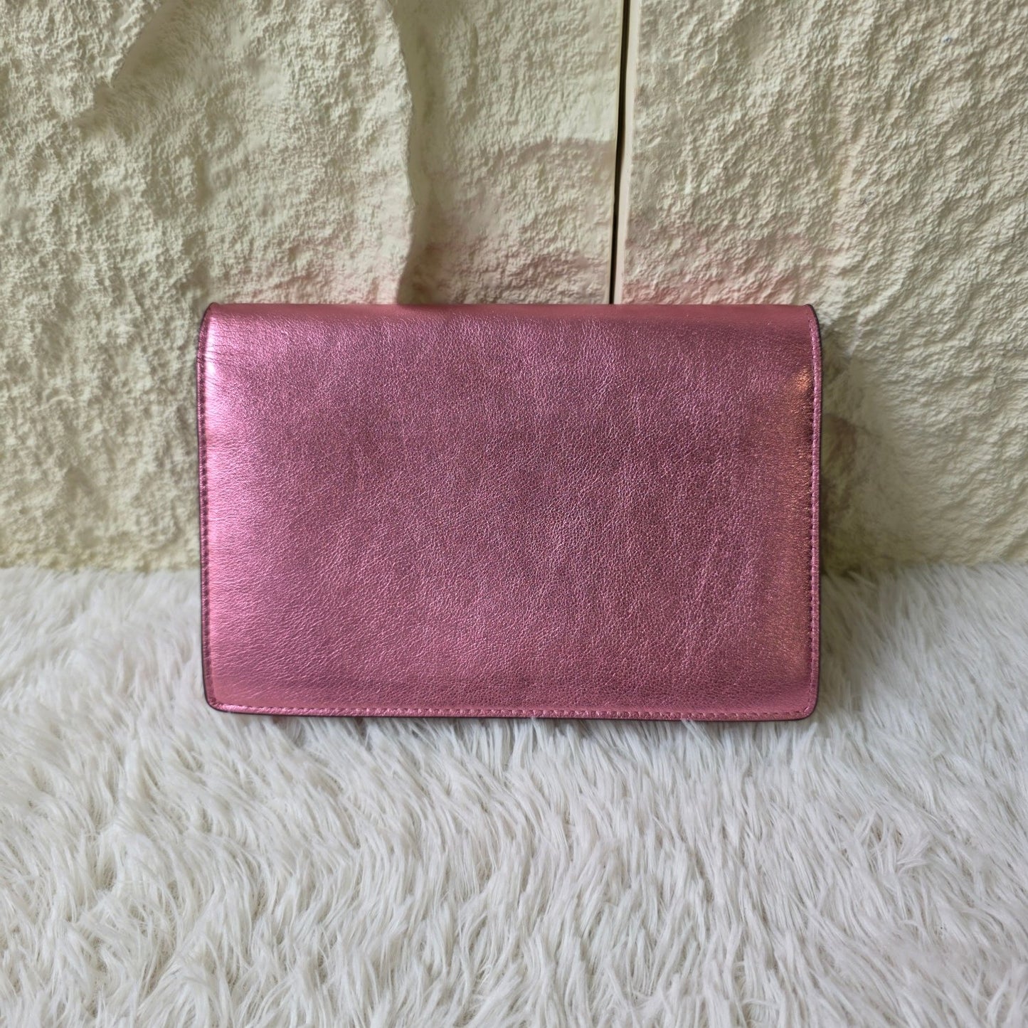 Fendi Metallic Pink Chain Wallet Bag (Pre-Owned)
