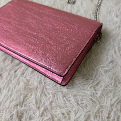 Fendi Metallic Pink Chain Wallet Bag (Pre-Owned)