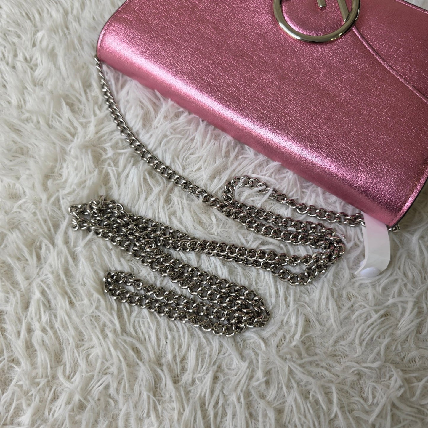 Fendi Metallic Pink Chain Wallet Bag (Pre-Owned)