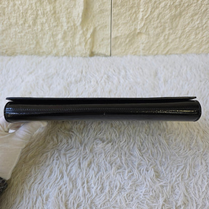 Yves Saint Laurent Black Patent Leather Clutch Wallet (Pre-Owned)