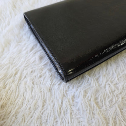 Yves Saint Laurent Black Patent Leather Clutch Wallet (Pre-Owned)