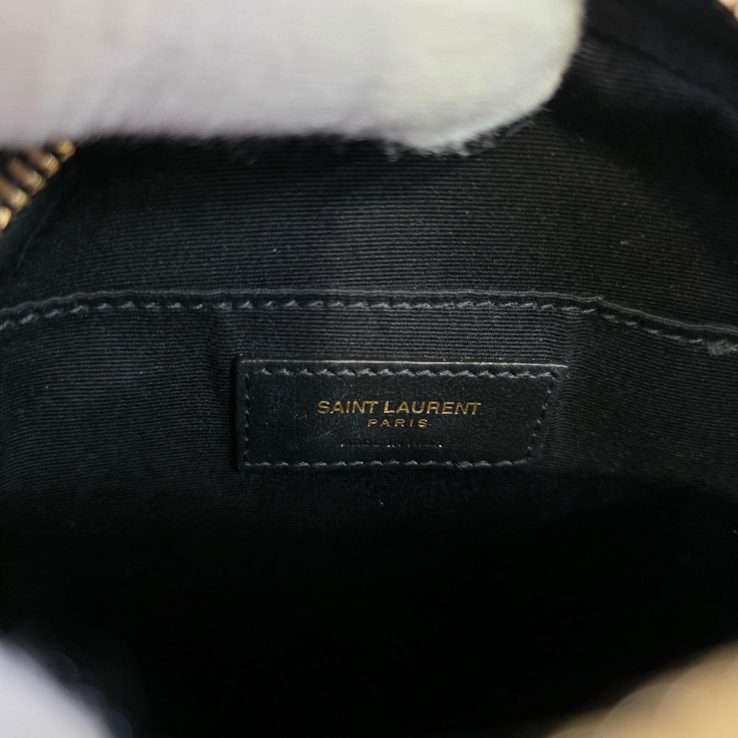 Yves Saint Laurent Black Croc-Embossed Oval Shoulder Bag (Pre-Owned)
