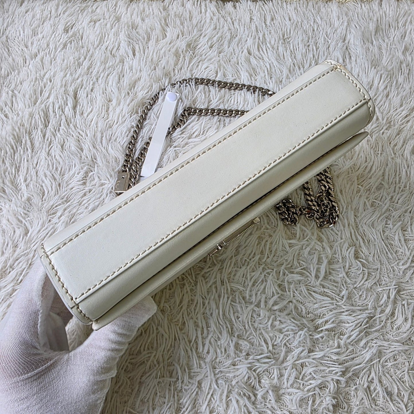 Yves Saint Laurent White Chain Wallet Bag (Pre-Owned)