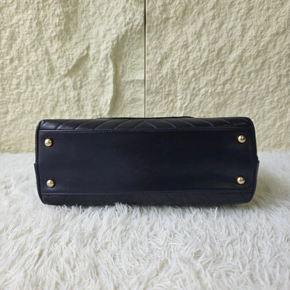 Chanel Chevron Quilted Top Handle Shoulder Bag (Pre-Owned)