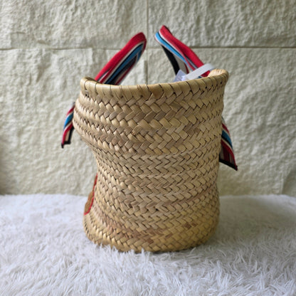 Miu Miu Woven Raffia Logo Tote Bag (Pre-Owned)