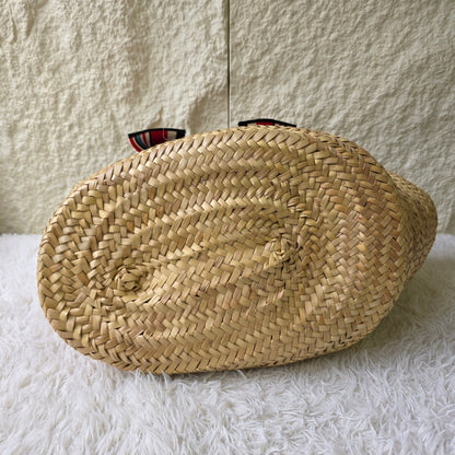 Miu Miu Woven Raffia Logo Tote Bag (Pre-Owned)