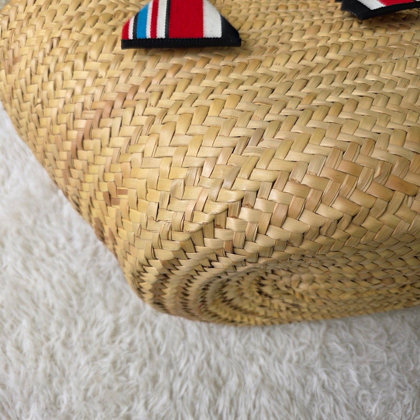 Miu Miu Woven Raffia Logo Tote Bag (Pre-Owned)