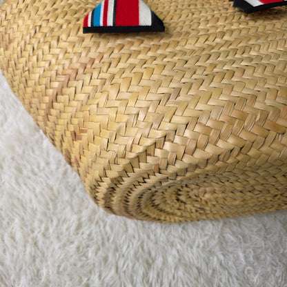 Miu Miu Woven Raffia Logo Tote Bag (Pre-Owned)