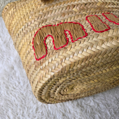 Miu Miu Woven Raffia Logo Tote Bag (Pre-Owned)