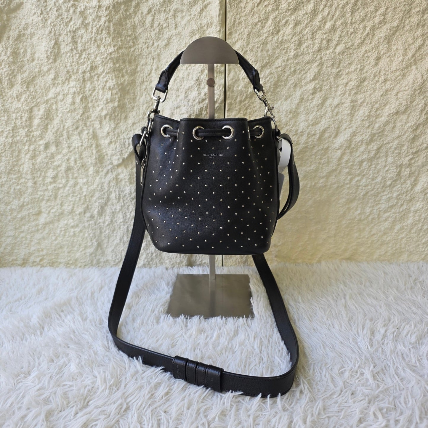 Saint Laurent Studded Bucket Shoulder Bag (Pre-Owned)