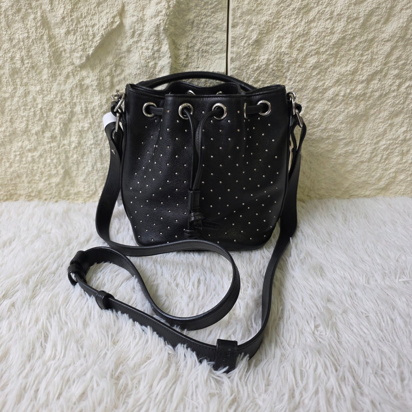 Saint Laurent Studded Bucket Shoulder Bag (Pre-Owned)