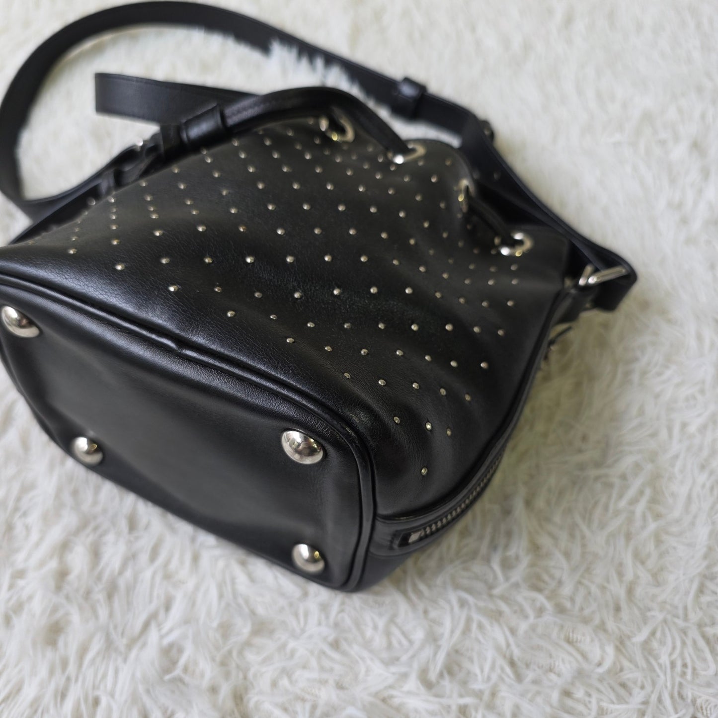 Saint Laurent Studded Bucket Shoulder Bag (Pre-Owned)