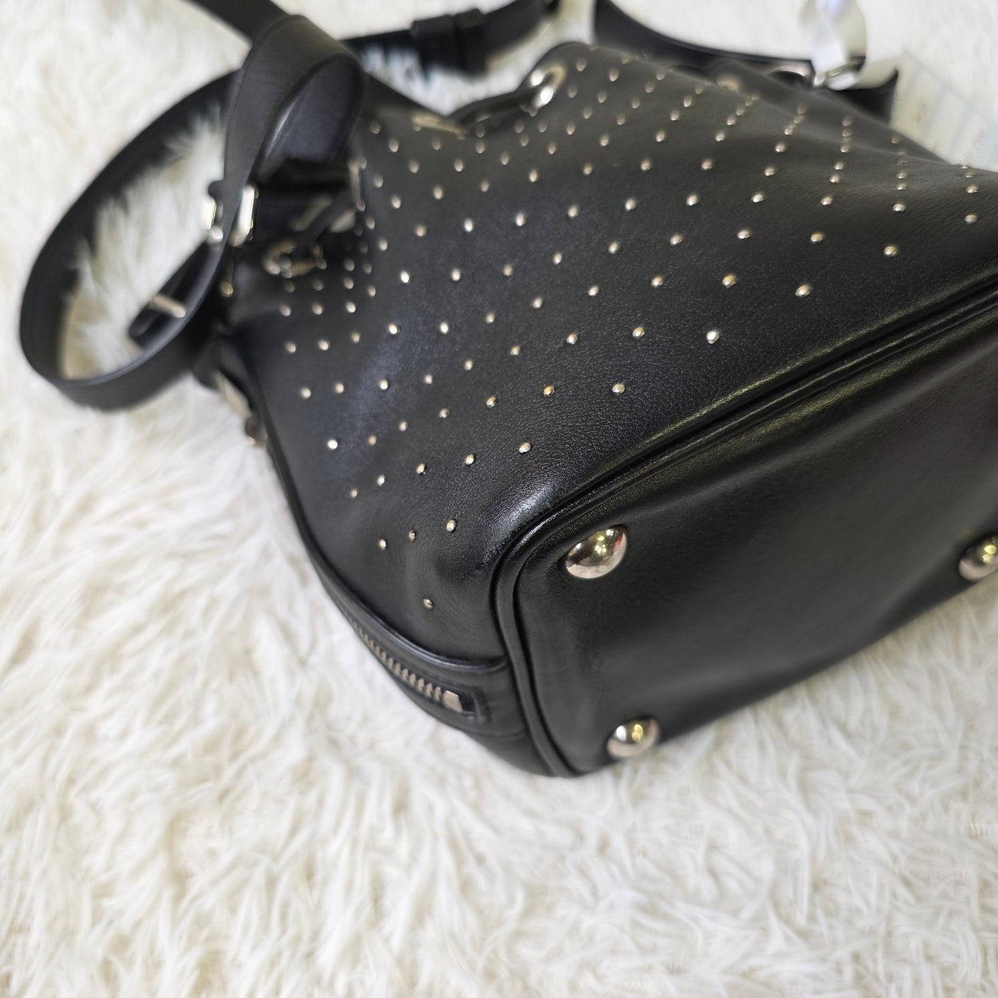 Saint Laurent Studded Bucket Shoulder Bag (Pre-Owned)