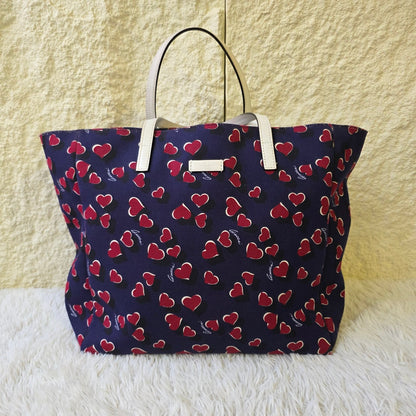Gucci Heart Print Canvas Tote Bag (Pre-Owned)