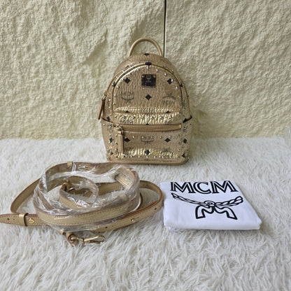 MCM Stark Visetos Studded Mini Backpack (Pre-Owned)