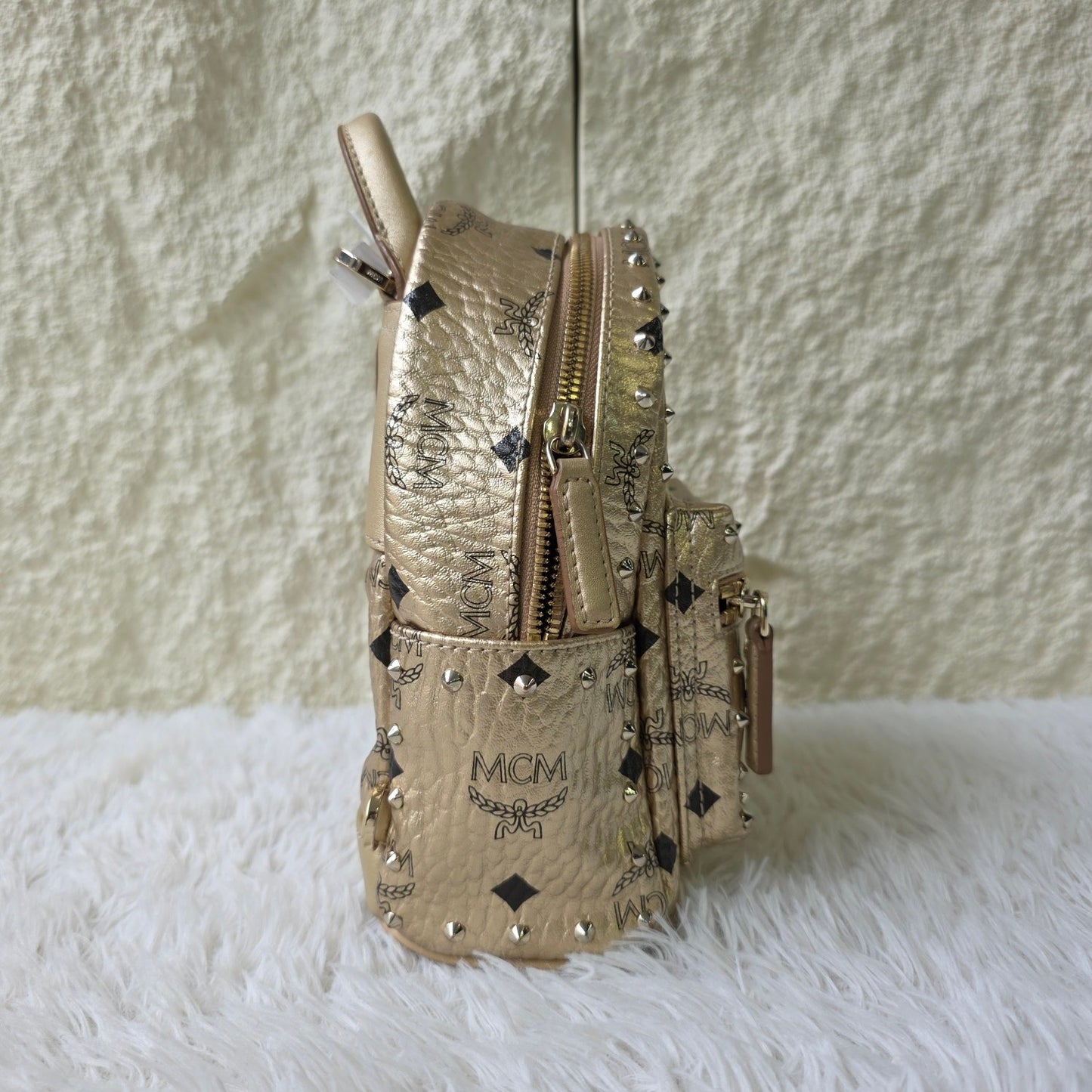 MCM Stark Visetos Studded Mini Backpack (Pre-Owned)