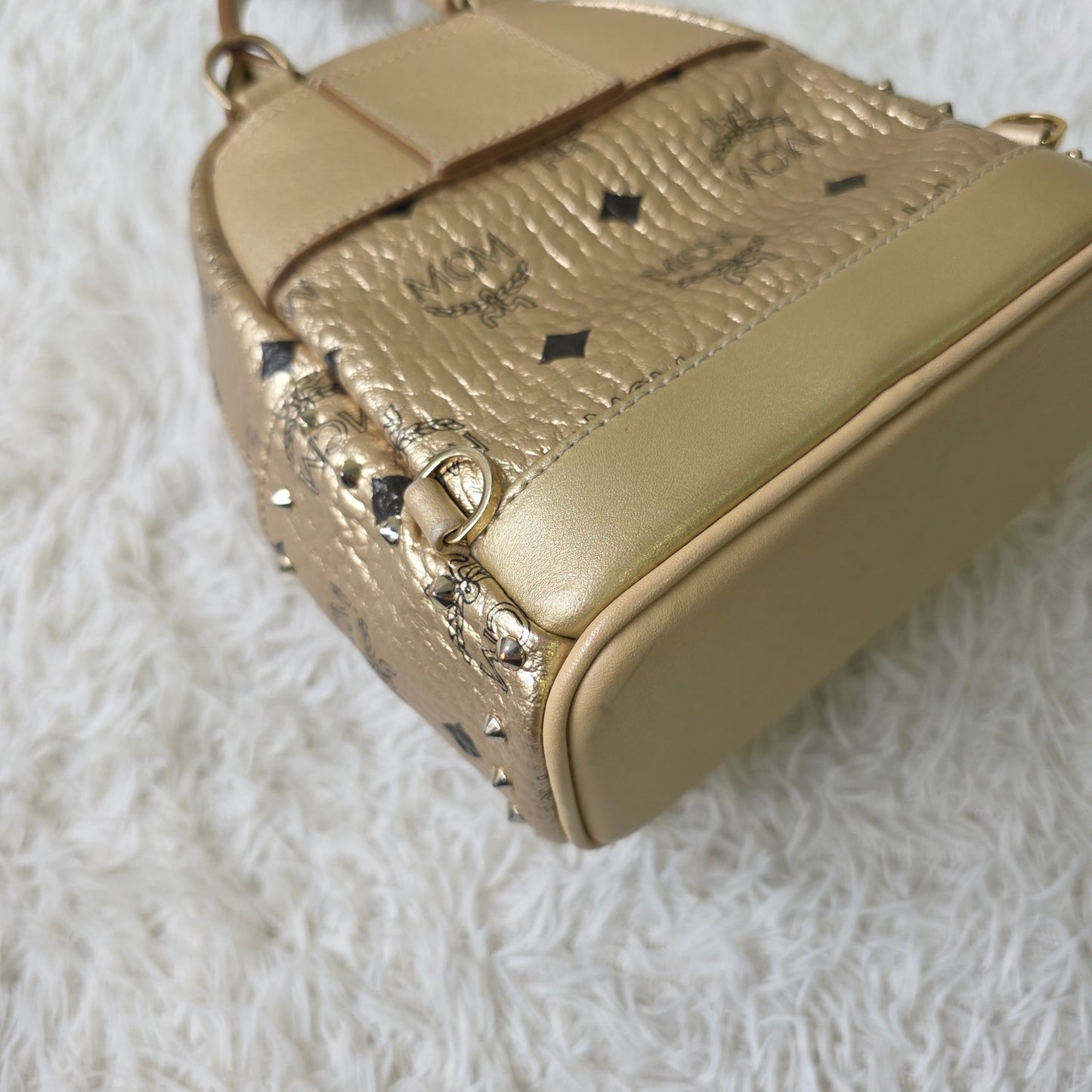 MCM Stark Visetos Studded Mini Backpack (Pre-Owned)