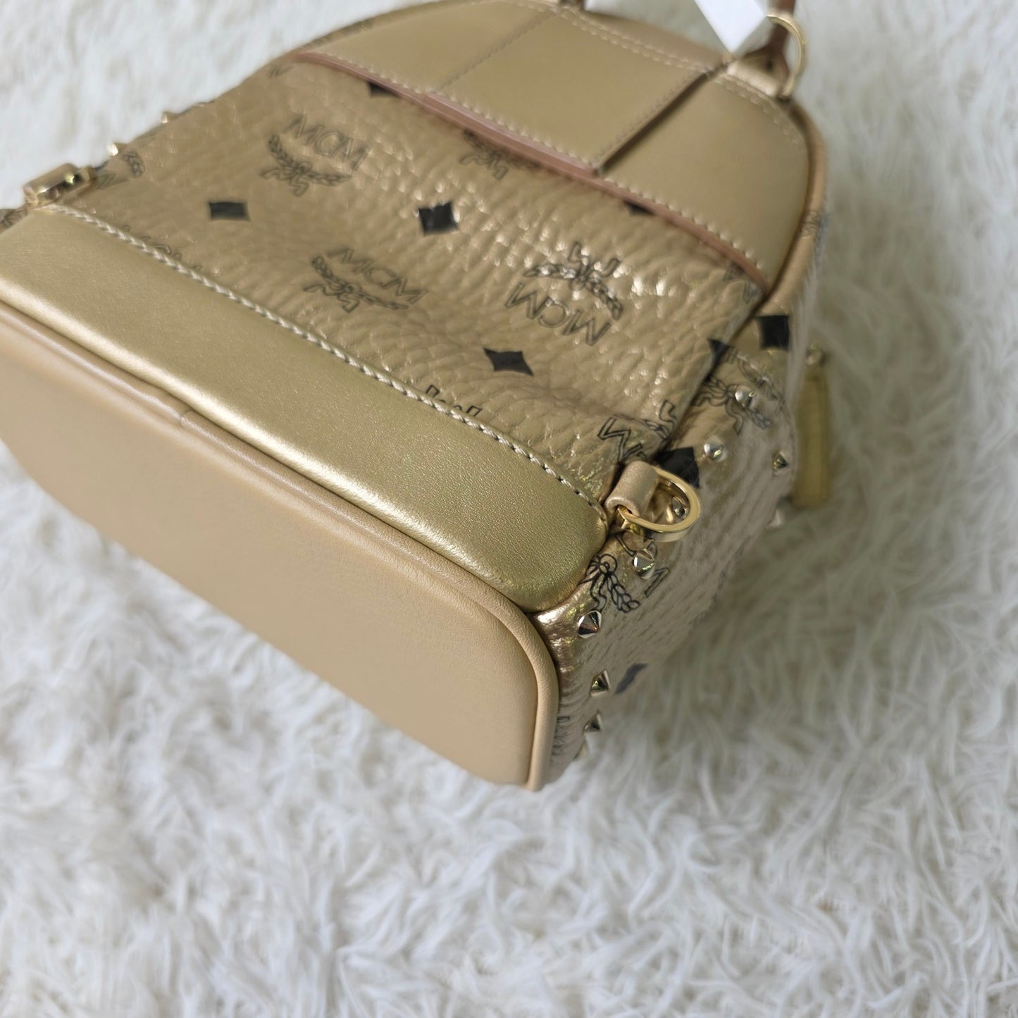 MCM Stark Visetos Studded Mini Backpack (Pre-Owned)