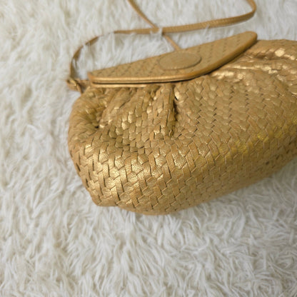 Fendi Metallic Woven Leather Mini Shoulder Bag (Pre-Owned)