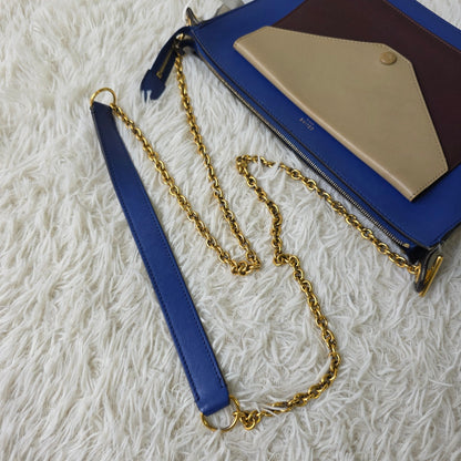 Celine Colorblock Pocket Chain Shoulder Bag (Pre-Owned)