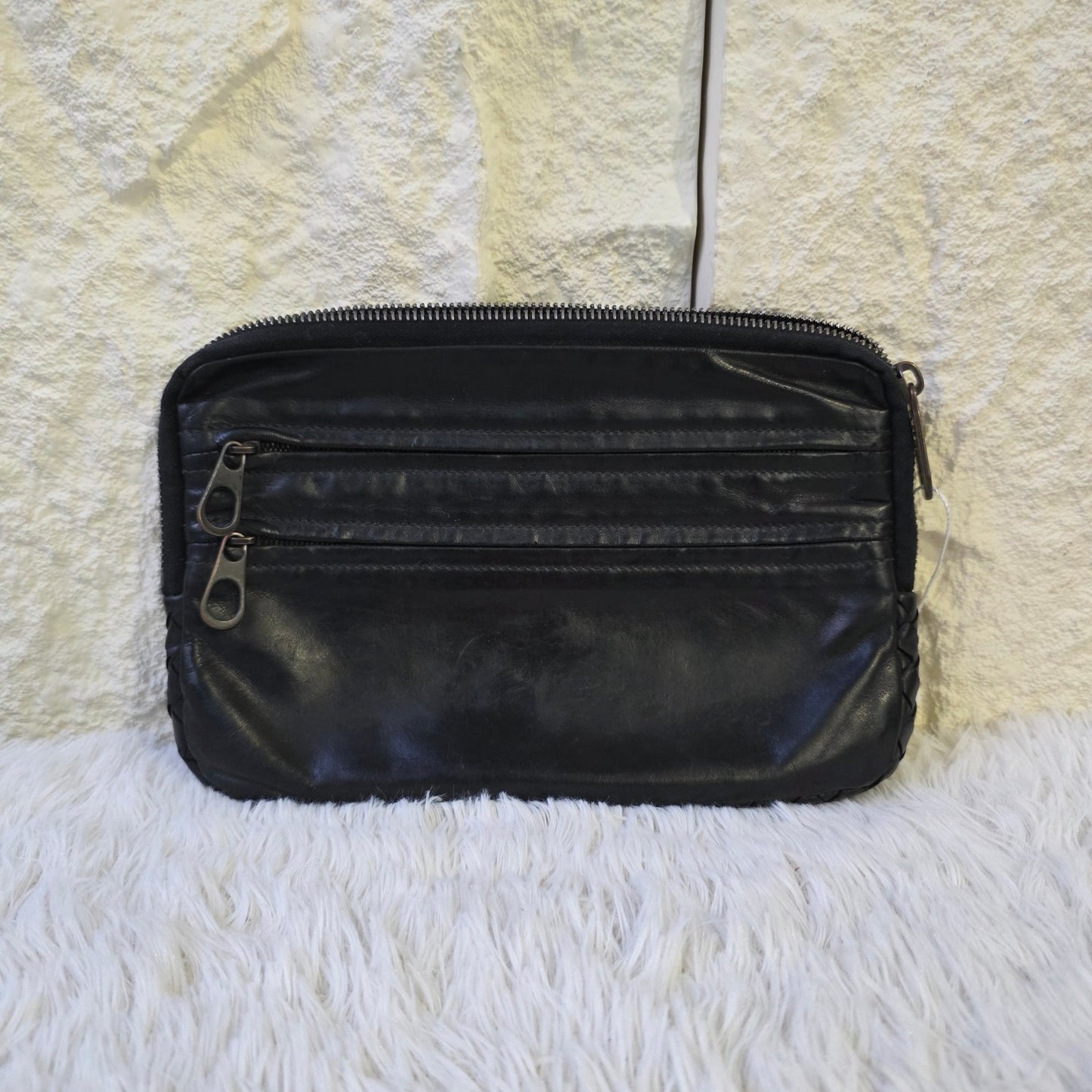 Bottega Veneta Leather Multi-Zip Hand Bag (Pre-Owned)