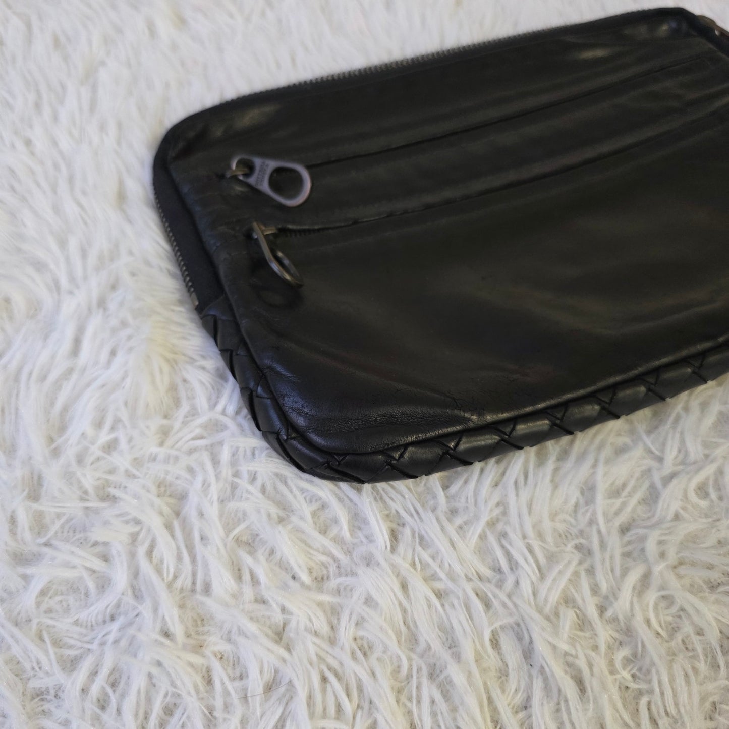 Bottega Veneta Leather Multi-Zip Hand Bag (Pre-Owned)
